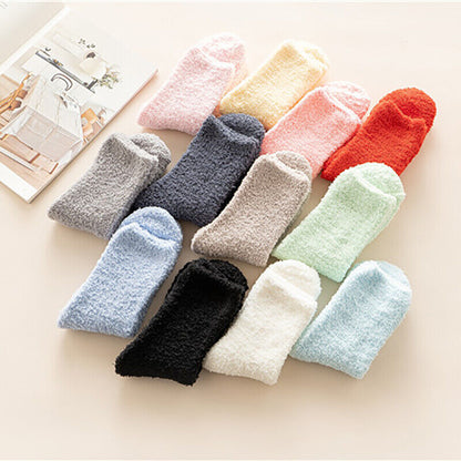 6Pairs Women Ladies Soft Fluffy Bed Socks Warm Lounge Slipper Fleece Sock Winter